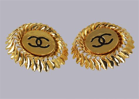 chanel vintage clip on earrings square gold|vintage faux Chanel earrings.